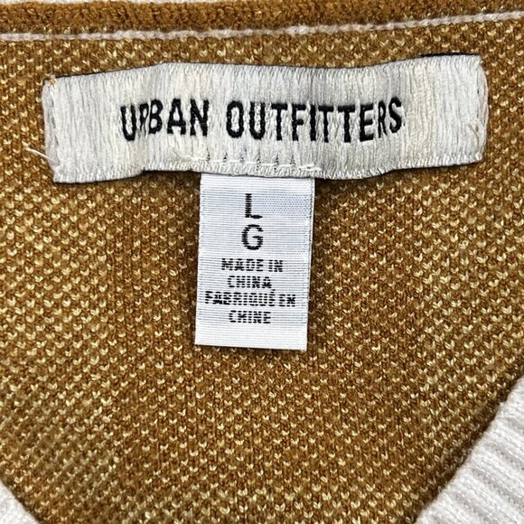 Urban Outfitters Randi Cropped Checkered Yellow Brown Sweater Vest V-Neck - NWOT - Picture 4 of 6